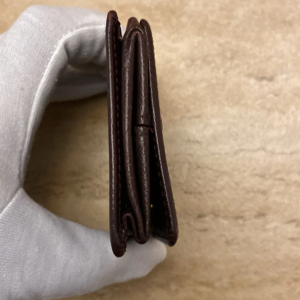LOUIS VUITTON Brown Taiga Porte-Monnaie Boite Coin Purse in EUC